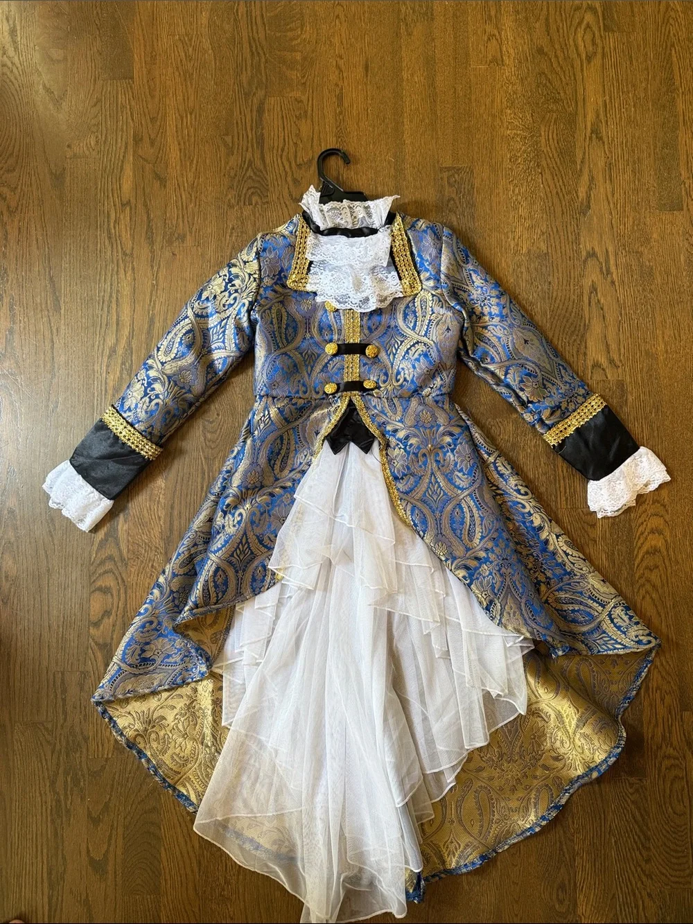 Chasing fireflies blue and gold baroque pirate costume